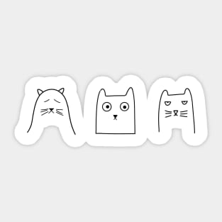 Cute Cat Drawing Cat Lover Sticker